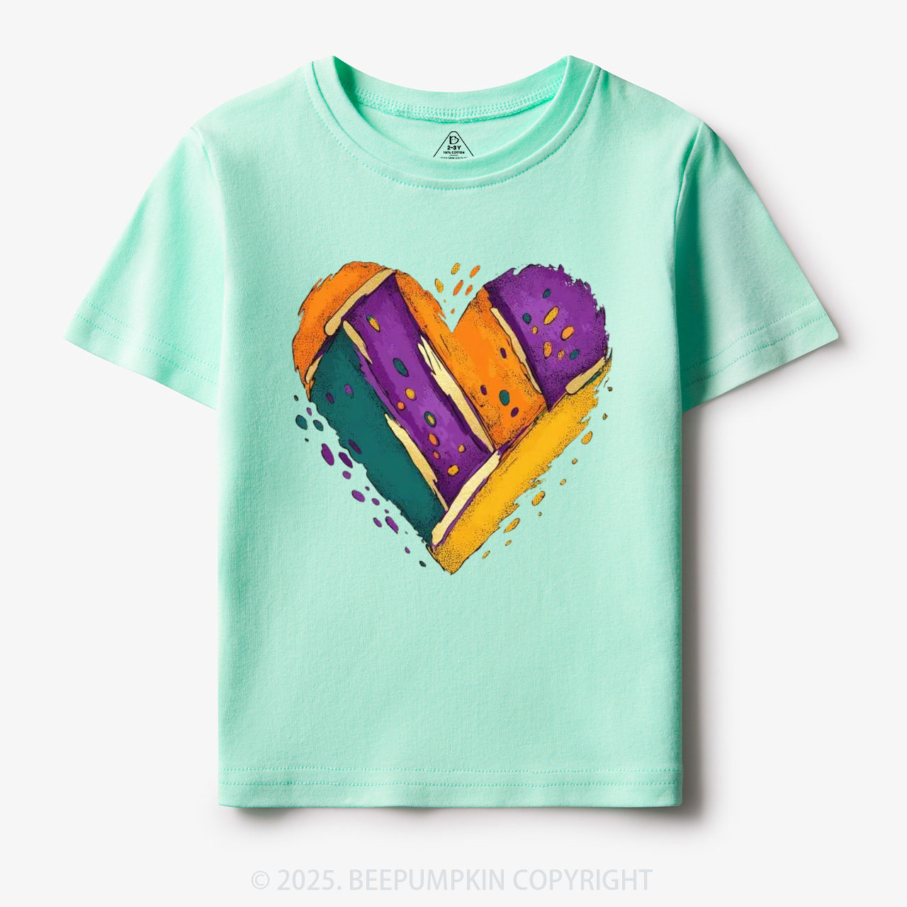 Mardi Gras Heart Toddler&Kid's Tees Beepumpkin