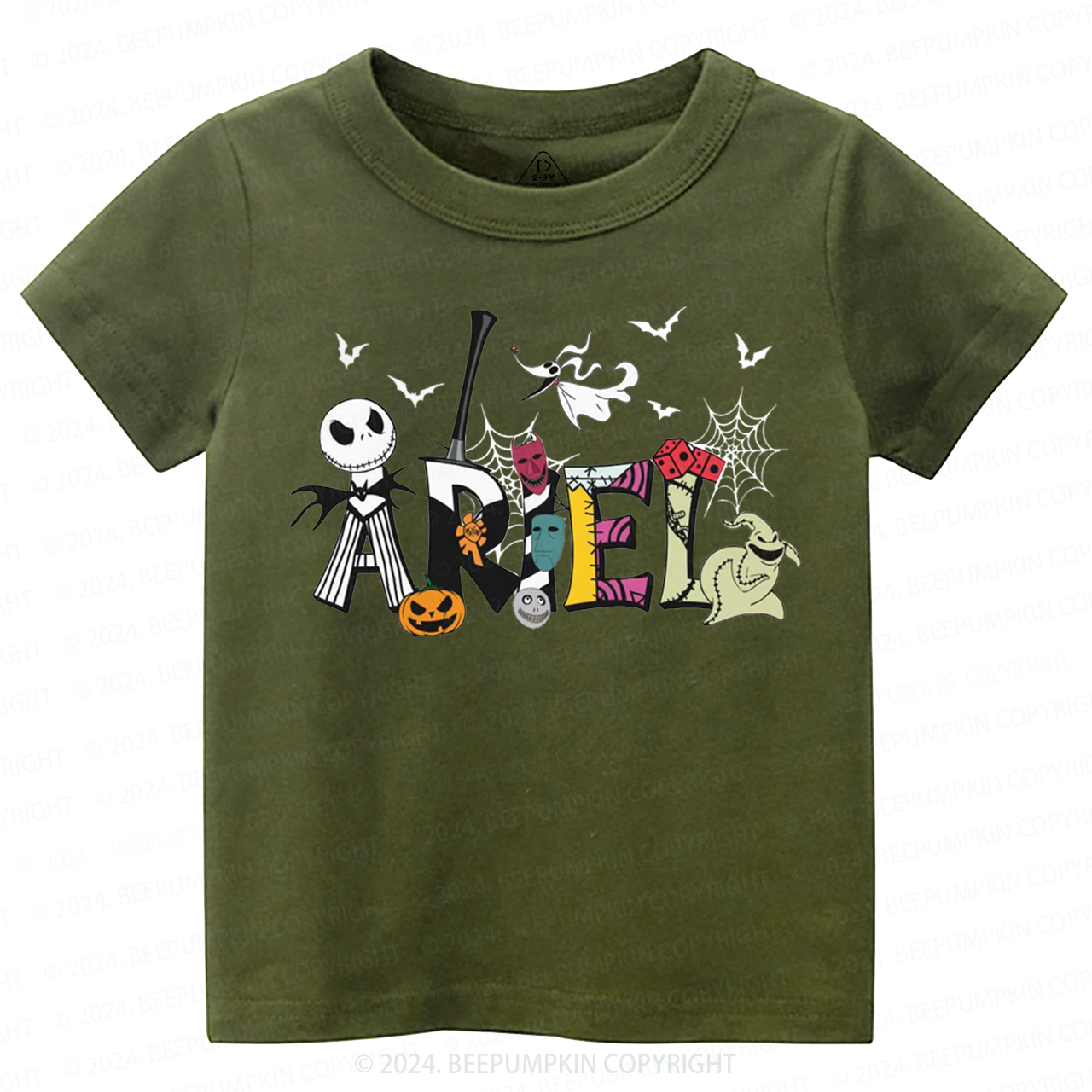 Personalized Name Nightmare Before Christmas Halloween Toddler&Kids Tees 