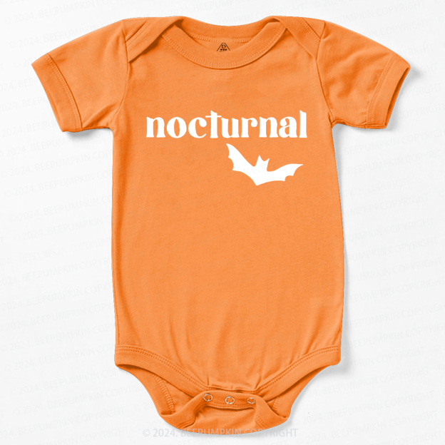 Nocturnal Halloween Bat Baby Bodysuits 