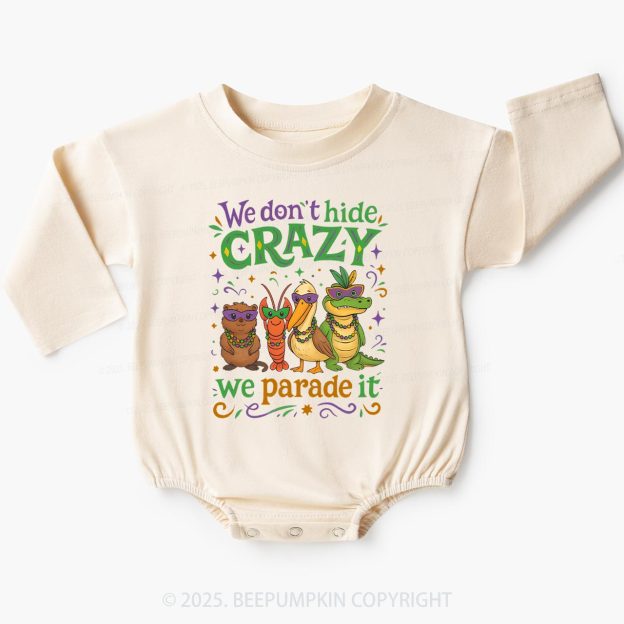 We Parade It Kids Mardi Gras Baby Bubble Romper Beepumpkin