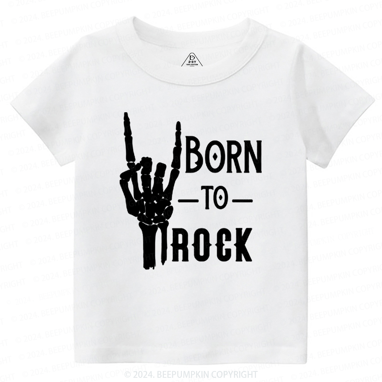 Born To Rock Halloween Music Toddler&Kids Tees 8