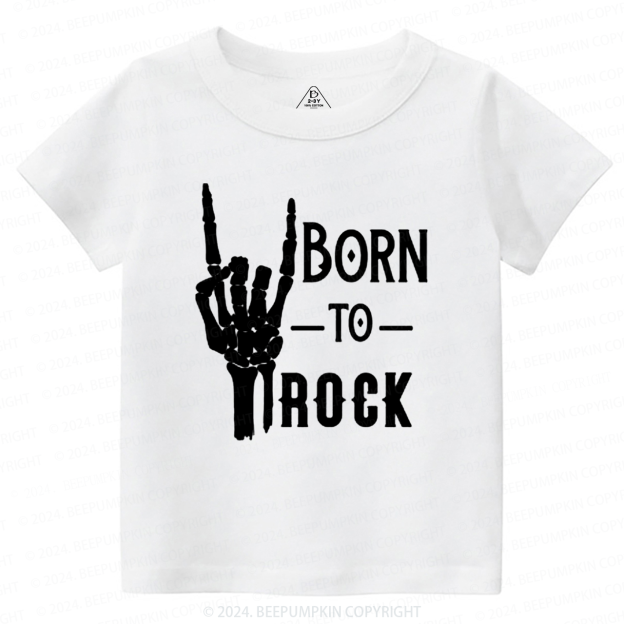 Born To Rock Halloween Music Toddler&Kids Tees 8