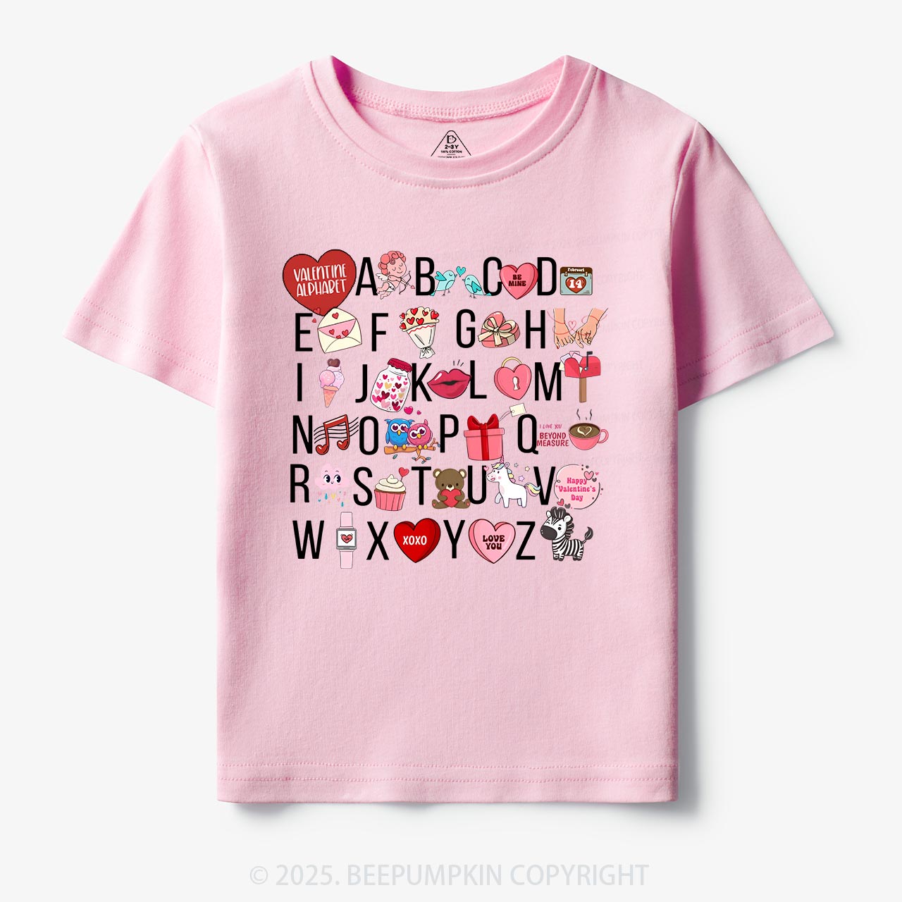 Valentine Alphabet Toddler&Kid's Tees Beepumpkin