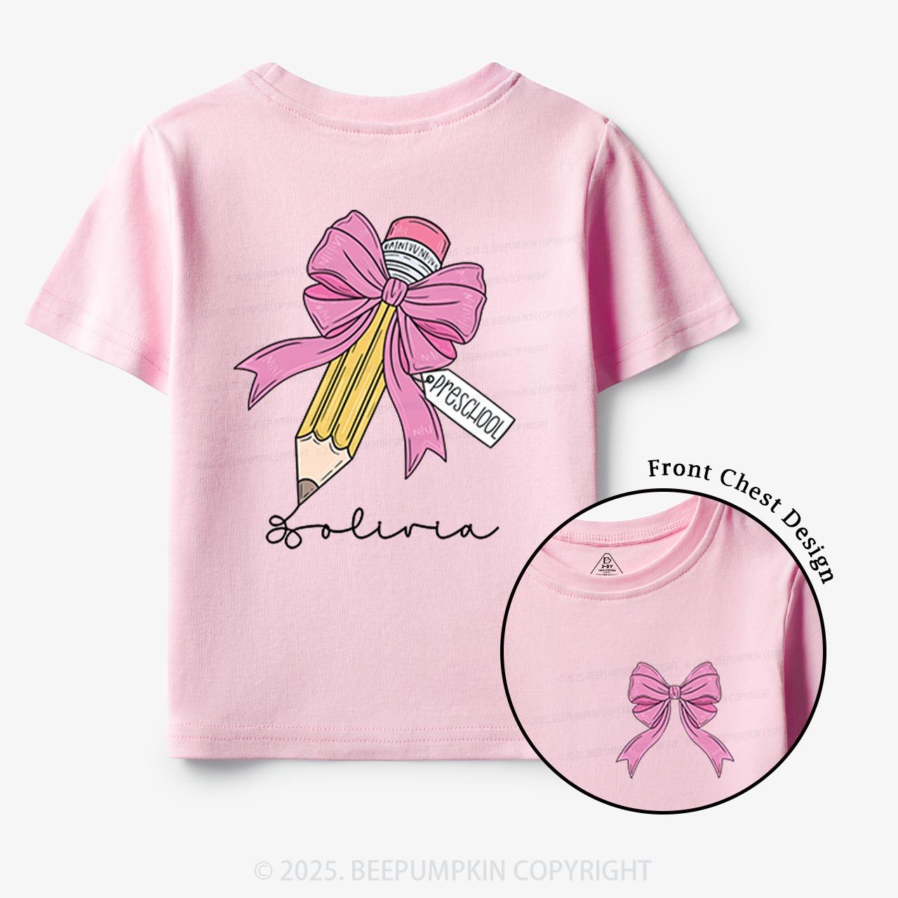 Personalized Girls Back To School Toddler&Kid's Tees Beepumpkin