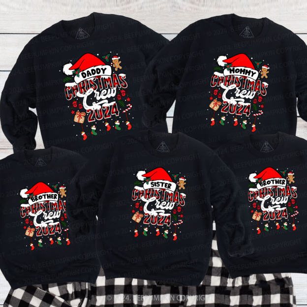 Custom Christmas Crew 2024 Matching Party Sweatshirt