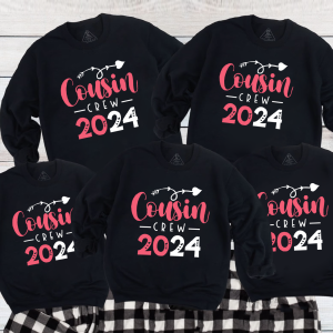 Image of Christmas Pink Cousin Crew Family Christmas Sweatshirt