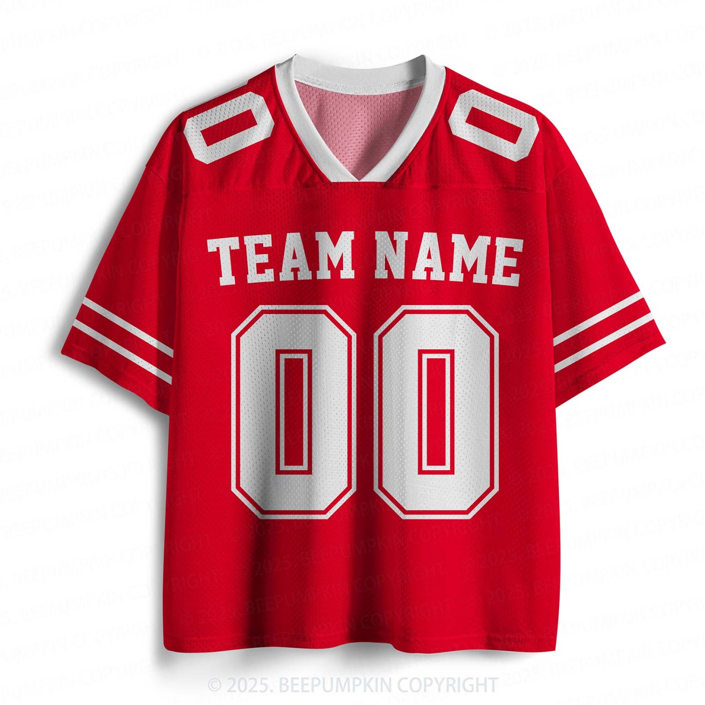 Personalized Team Name & Number Red Adult Sport Jersey Beepumpkin