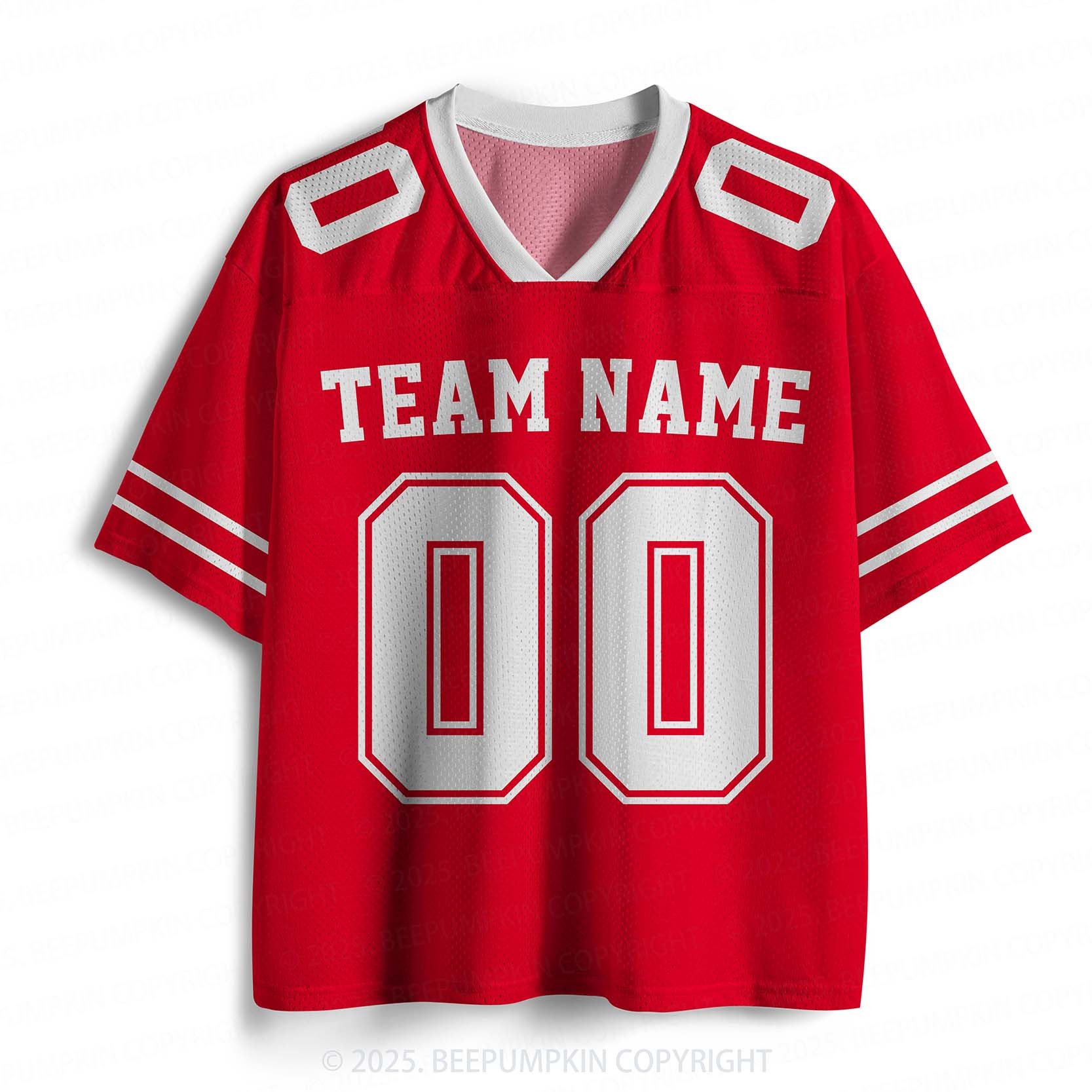 Personalized Team Name & Number Red Adult Sport Jersey Beepumpkin