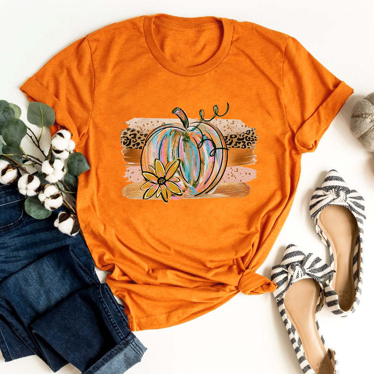 Beautiful Watercolor Pumpkin Shirt For Her