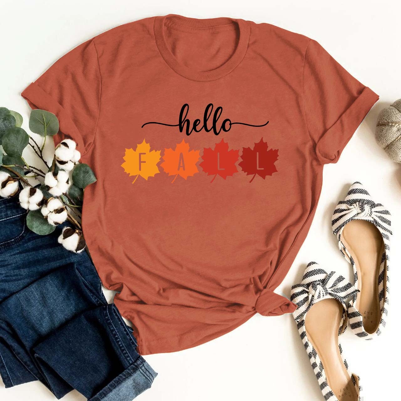 Hello Fall Autumn T-shirt