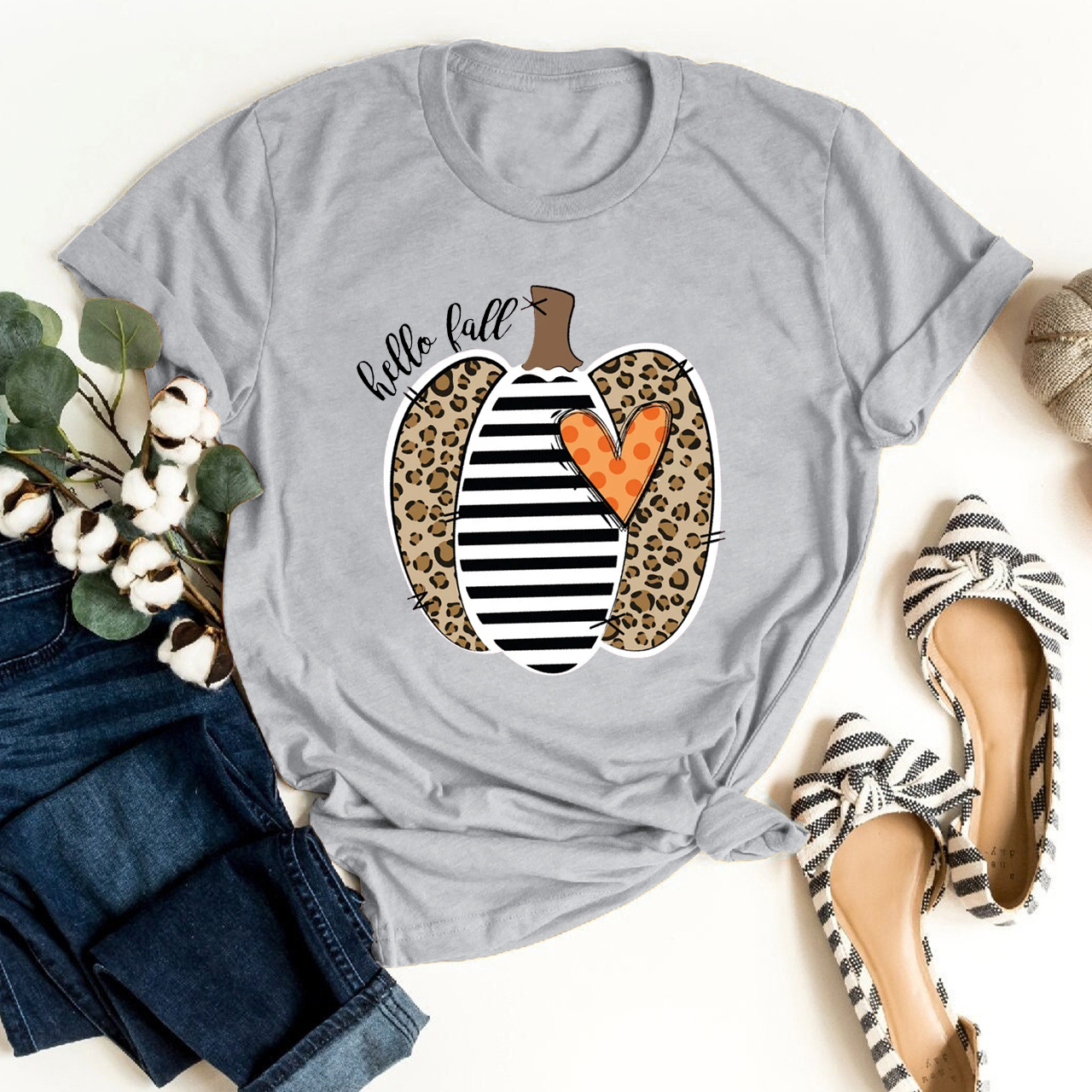 Cute Fall Graphic Pumpkin Shirt For Her
