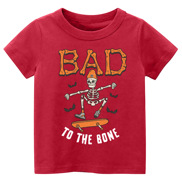 Bad To The Bone Halloween Kids Shirt 