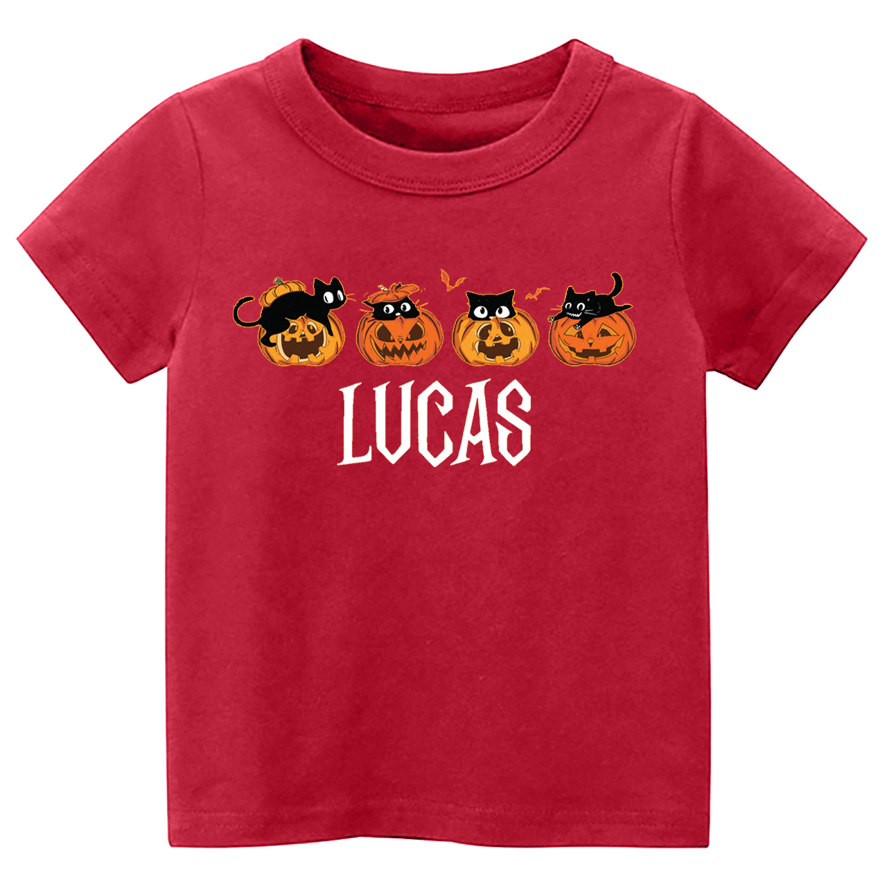 Personalized Halloween Pumpkin And Cat Kids Shirt 