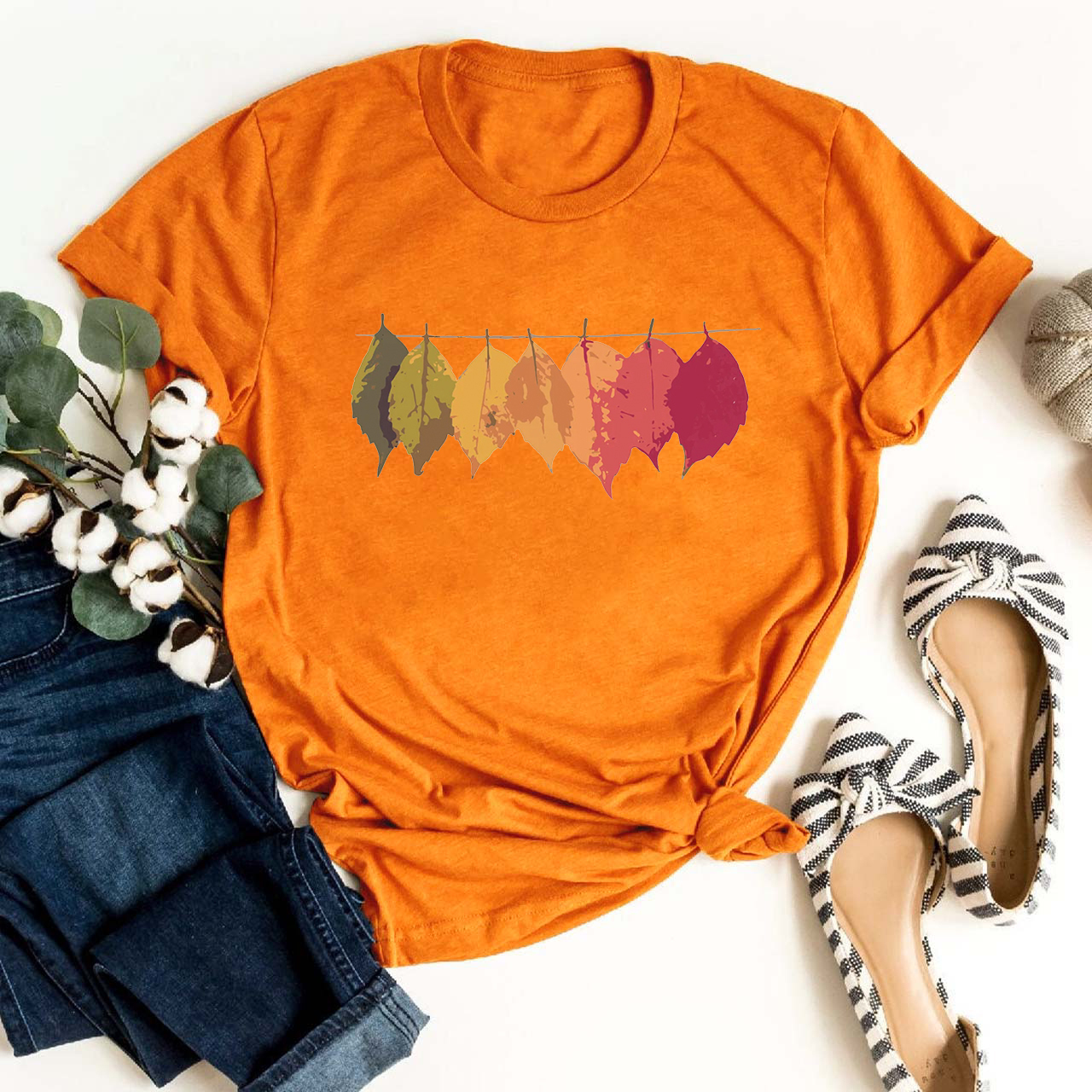 Fall Colorful Leaf Shirt For Her
