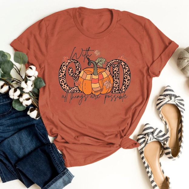 With God All Things Are Possible Pumpkin Shirts