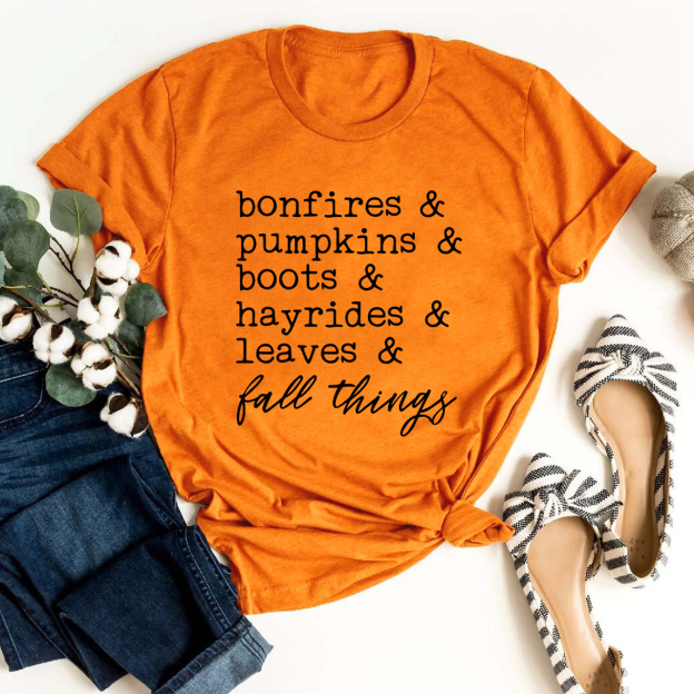 Bonfires Pumpkins Boots Hayrides Leaves Shirt 
