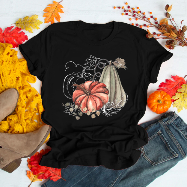 Beautiful Fall Pumpkin And Gourd Shirt For Her