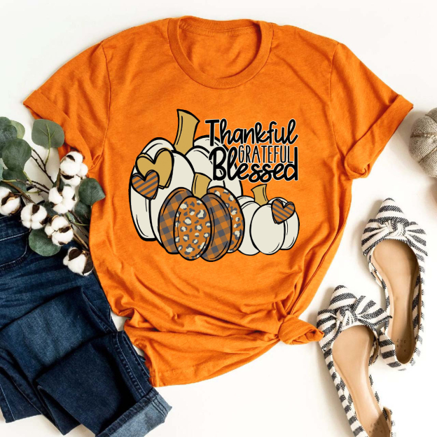 Cheetah Pumpkin Grateful Shirt For Her