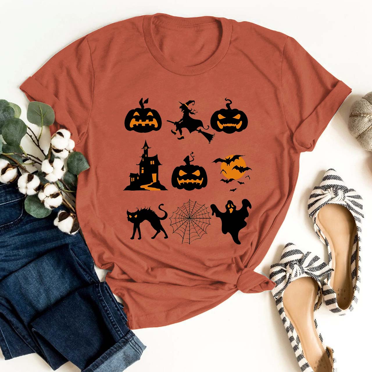 Super Fun Halloween Icons In A Row Shirt For Her