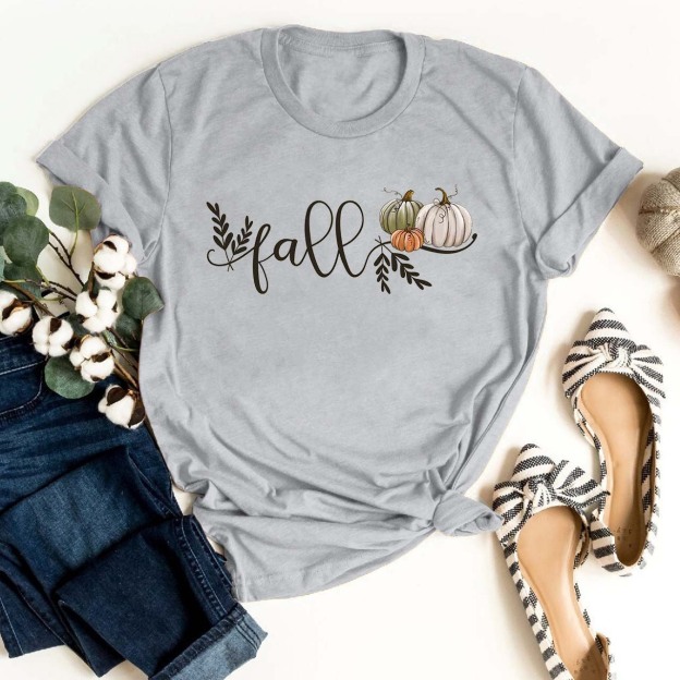 Simple Fall Pumpkins Shirt For Her