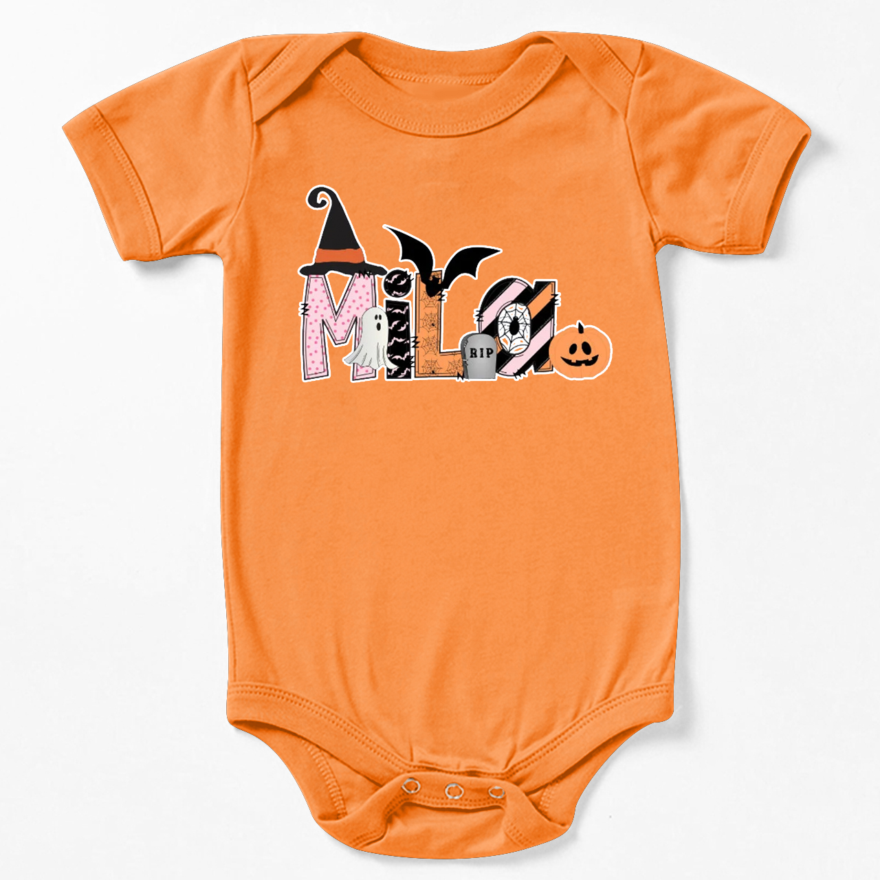 Personalized Name Halloween Bodysuit For Baby