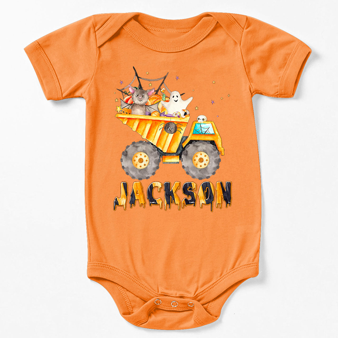 Personalized Dump Truck Halloween Bodysuit For Baby
