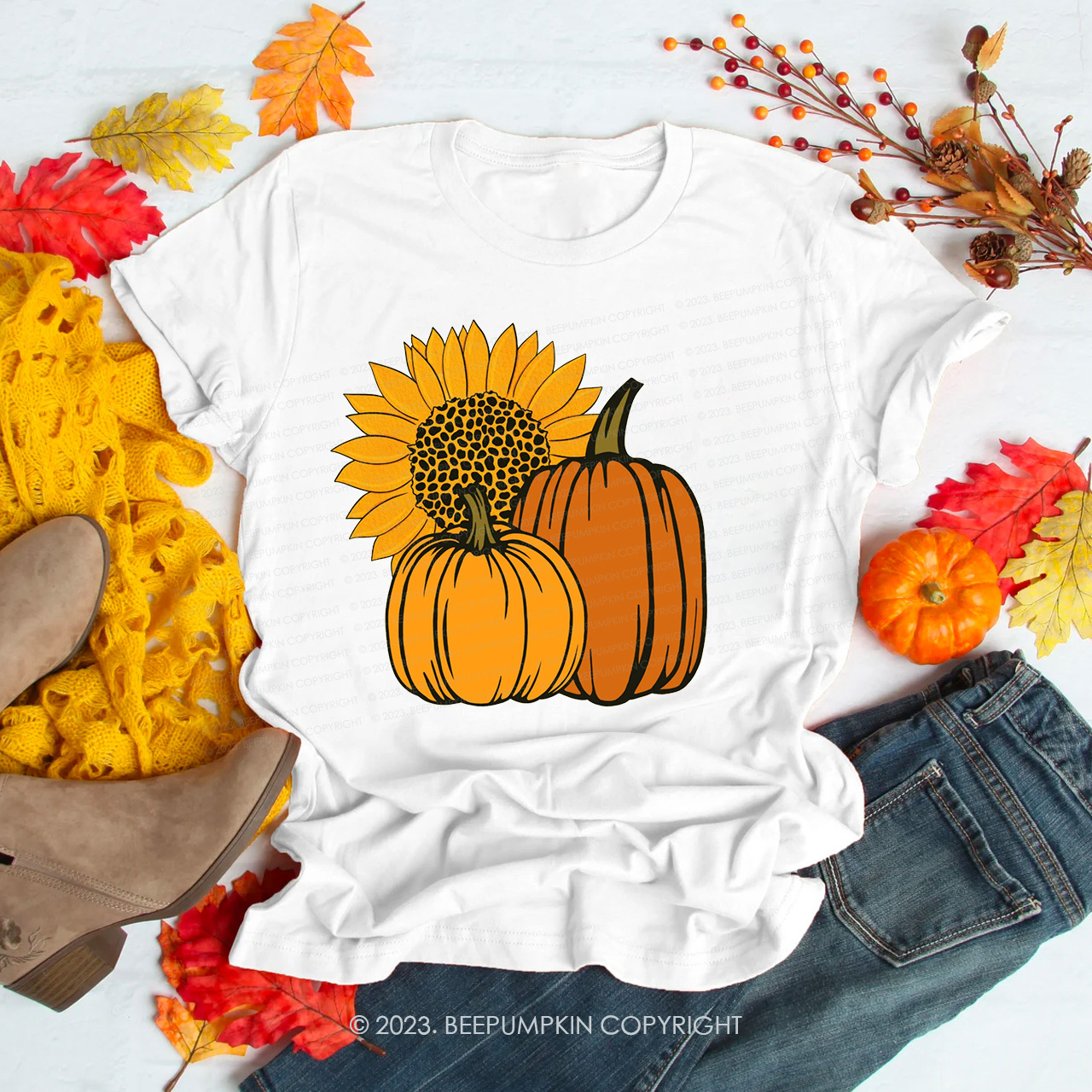 Sunflower Pumpkin Autumn Gifts Shirts