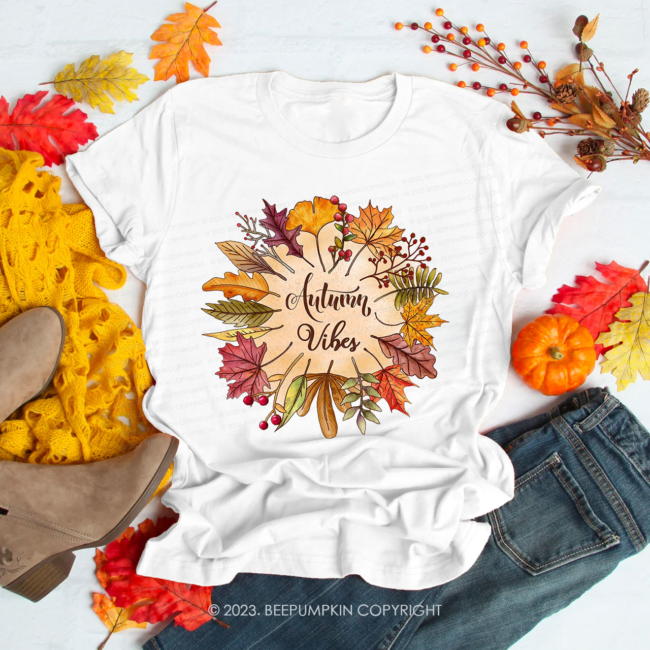 Pretty Fall Leaves Autumn Tees