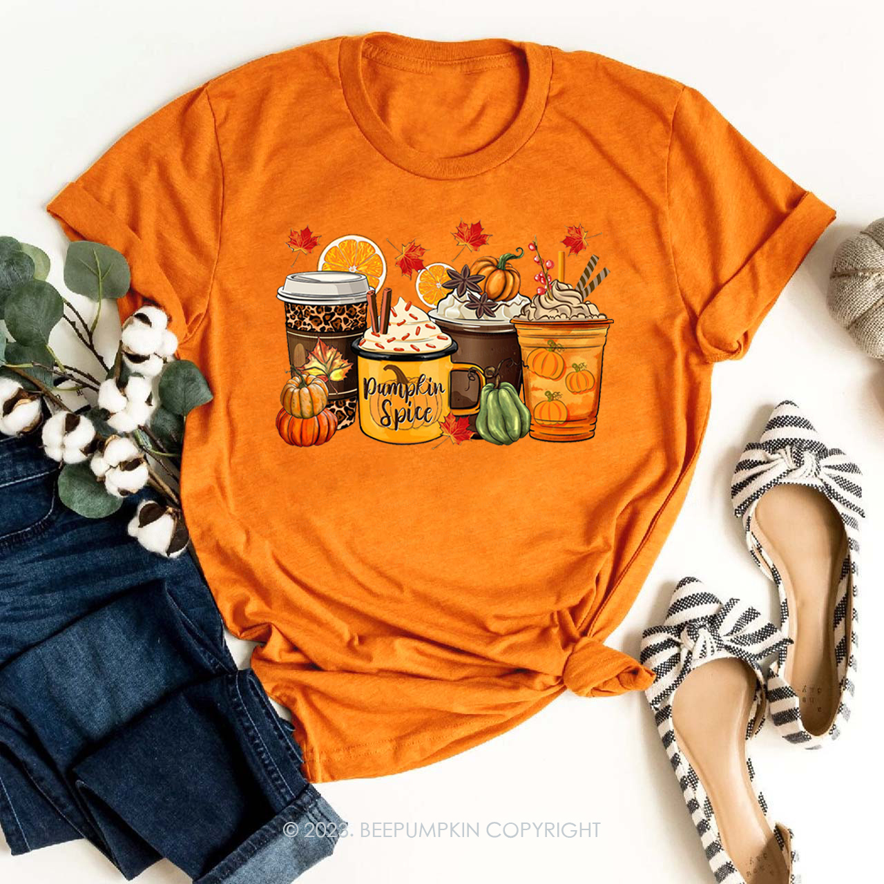 Retro Coffee And Maple Leaf Fall Shirts