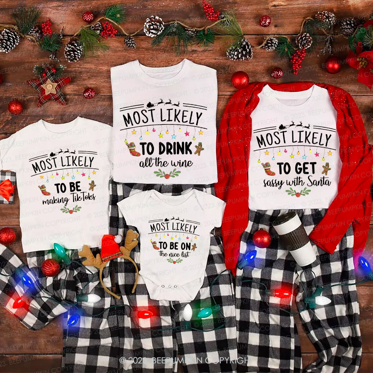 Most Likely Family Christmas Matching Shirts Beepumpkin