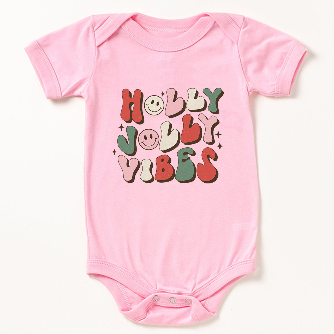 Cute Natural Holly Jolly Vibes Bodysuit For Baby