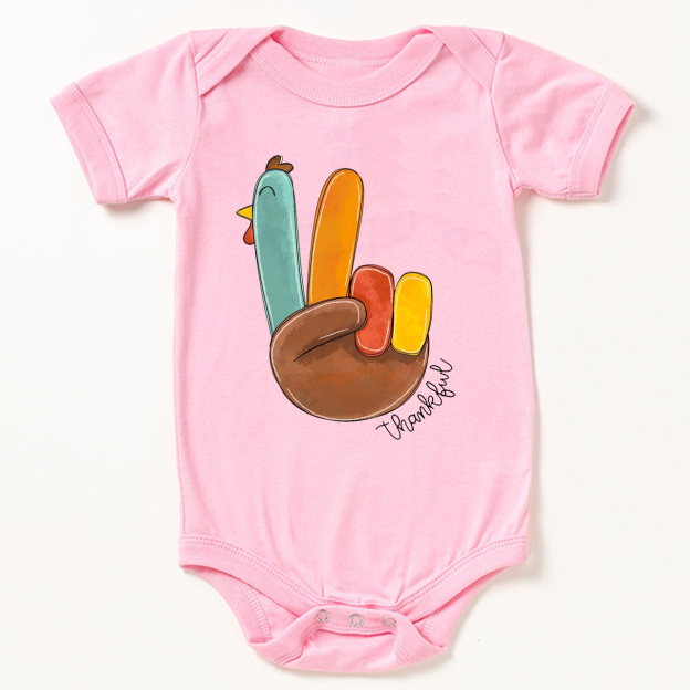 Thanksgiving Little Turkey Bodysuit For Baby Beepumpkin