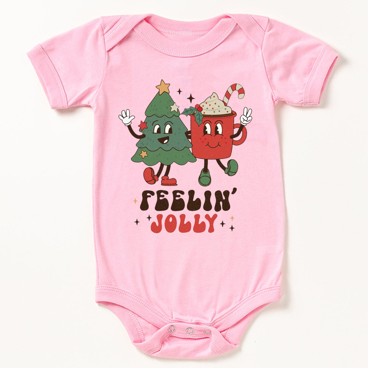 Feelin Jolly Christmas Natural Bodysuit For Baby Beepumpkin