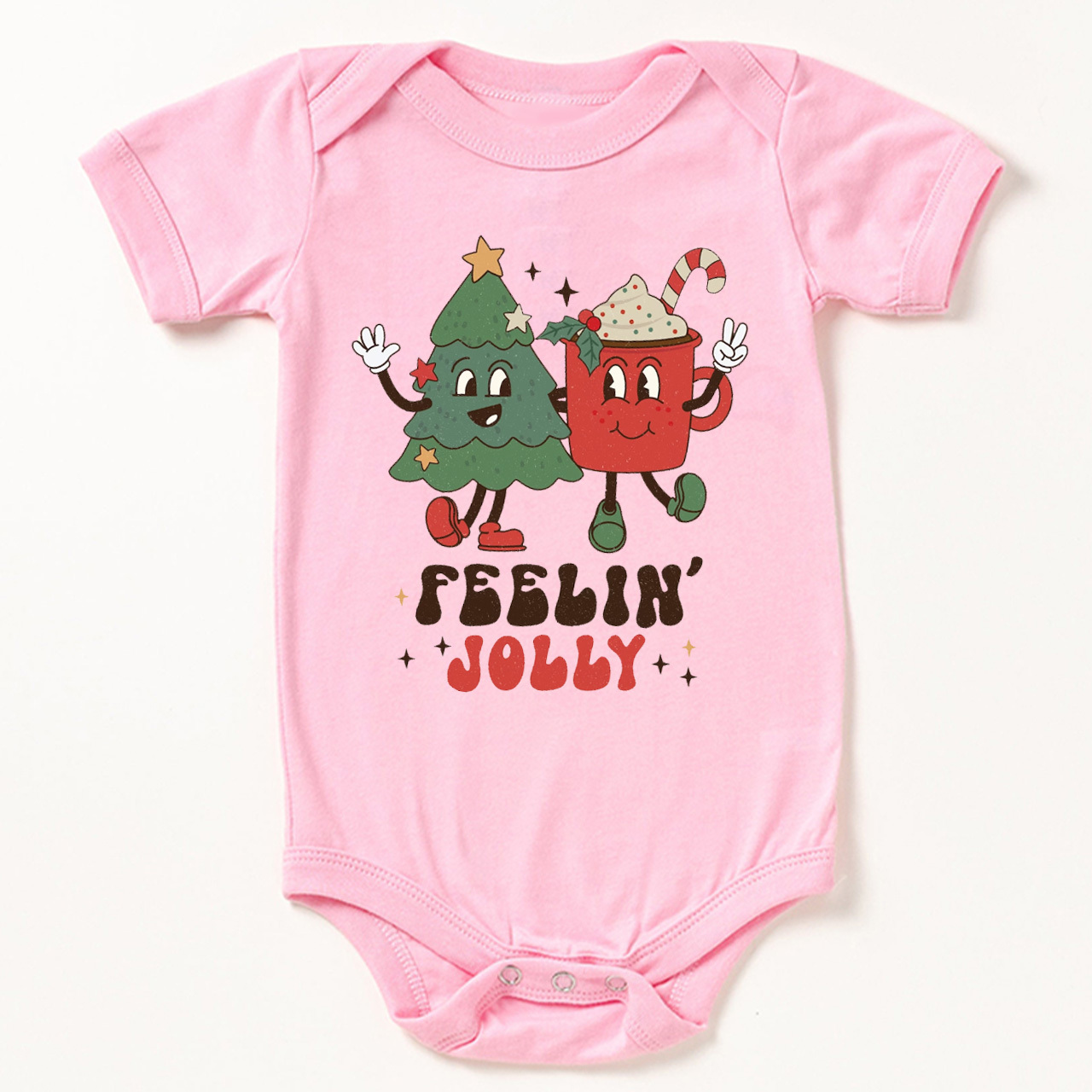 Feelin Jolly Christmas Natural Bodysuit For Baby Beepumpkin
