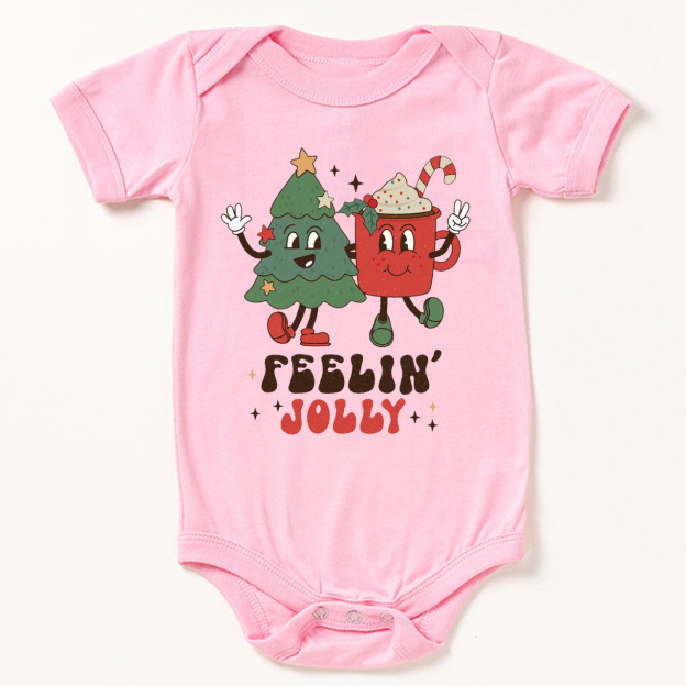 Feelin Jolly Christmas Natural Bodysuit For Baby Beepumpkin