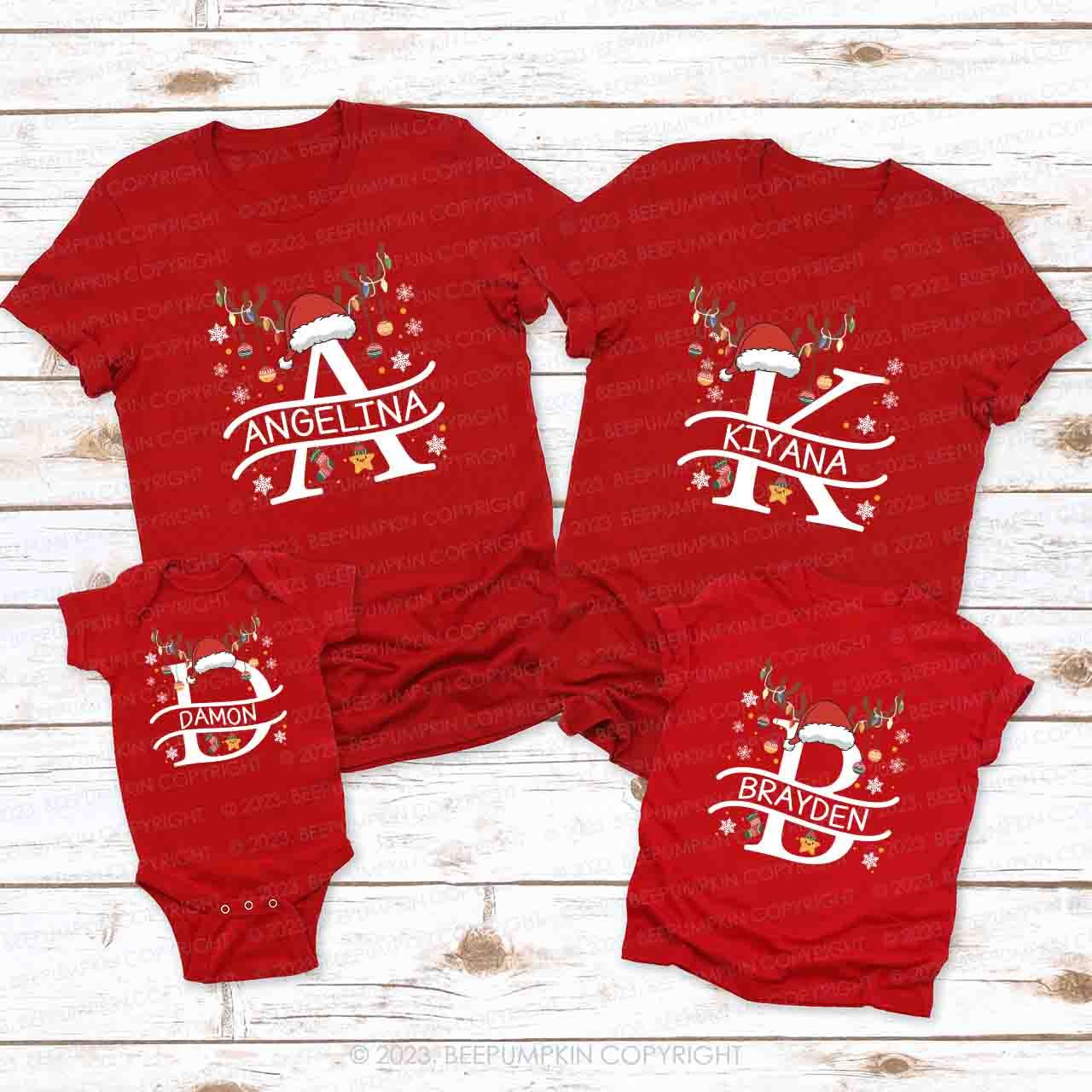 Personalized Christmas Elk Family Matching Shirts Beepumpkin