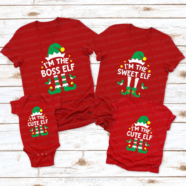 Christmas green elf Family Matching Shirts Beepumpkin