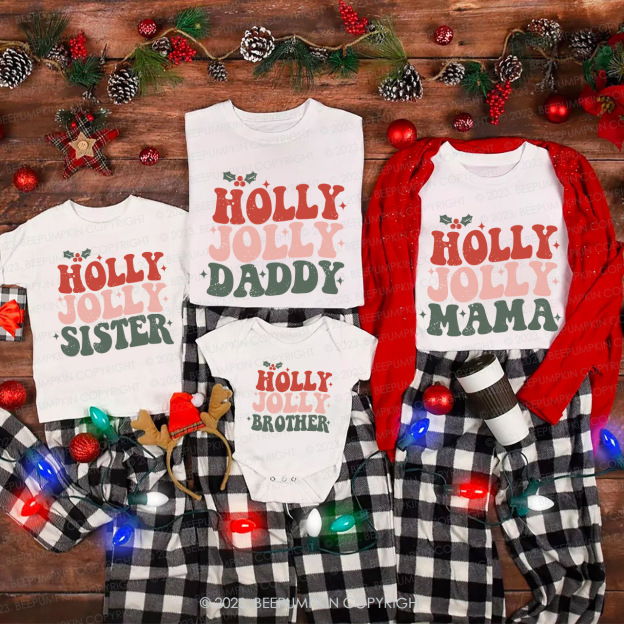 Christmas Hello Jolly Family Matching Shirts Beepumpkin