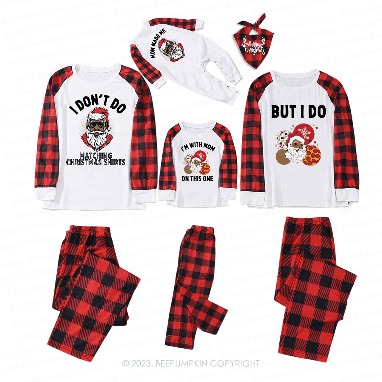 Santa Claus Funny Christmas Party Family Matching Pajamas Beepumpkin