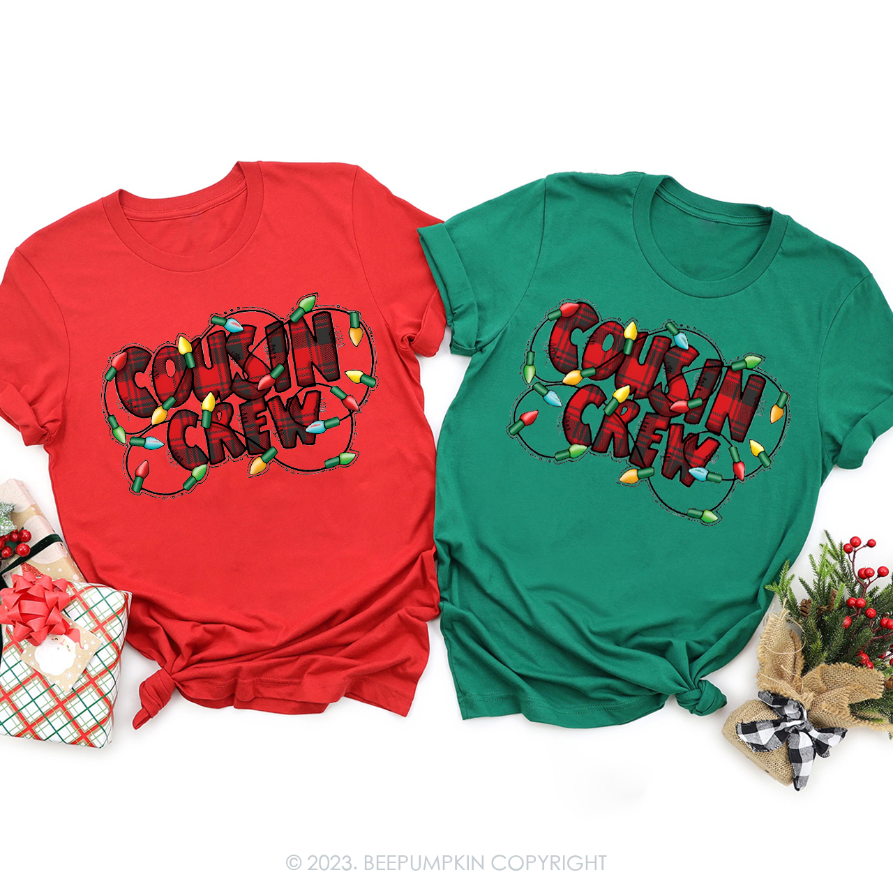 Santa Hat Cousin Crew Christmas Family Shirts Beepumpkin