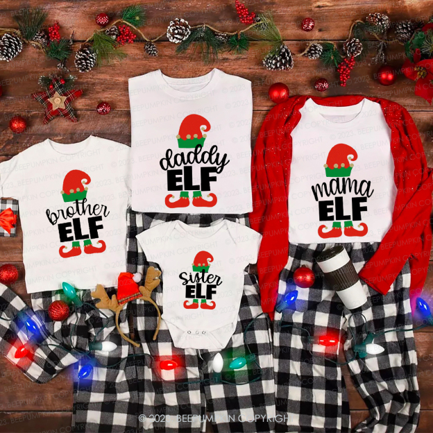 Personalized Matching Christmas Family Elf Tees Beepumpkin