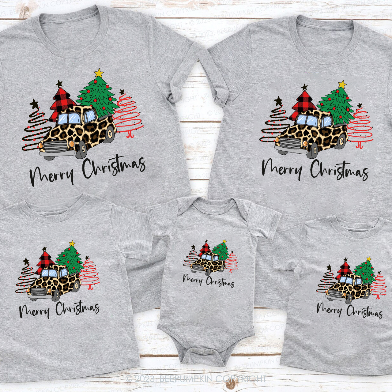 On the Way to Buy a Christmas Tree Family Shirts Beepumpkin