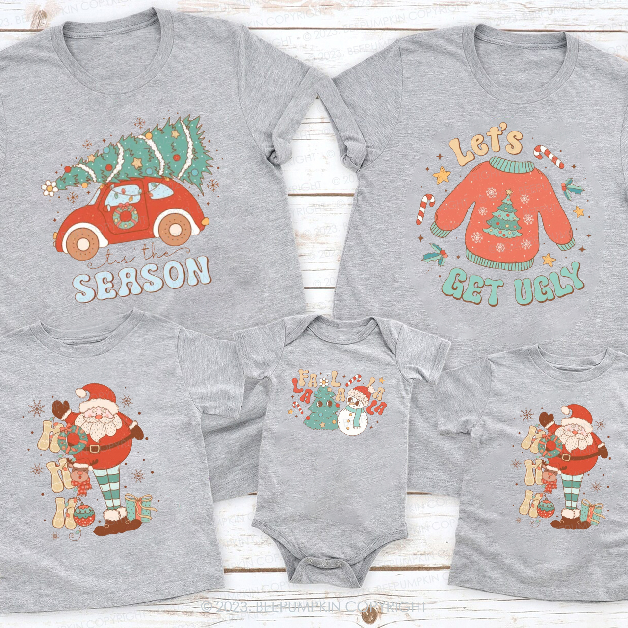 Custom Christmas Vintage Matching Shirt For Family Beepumpkin