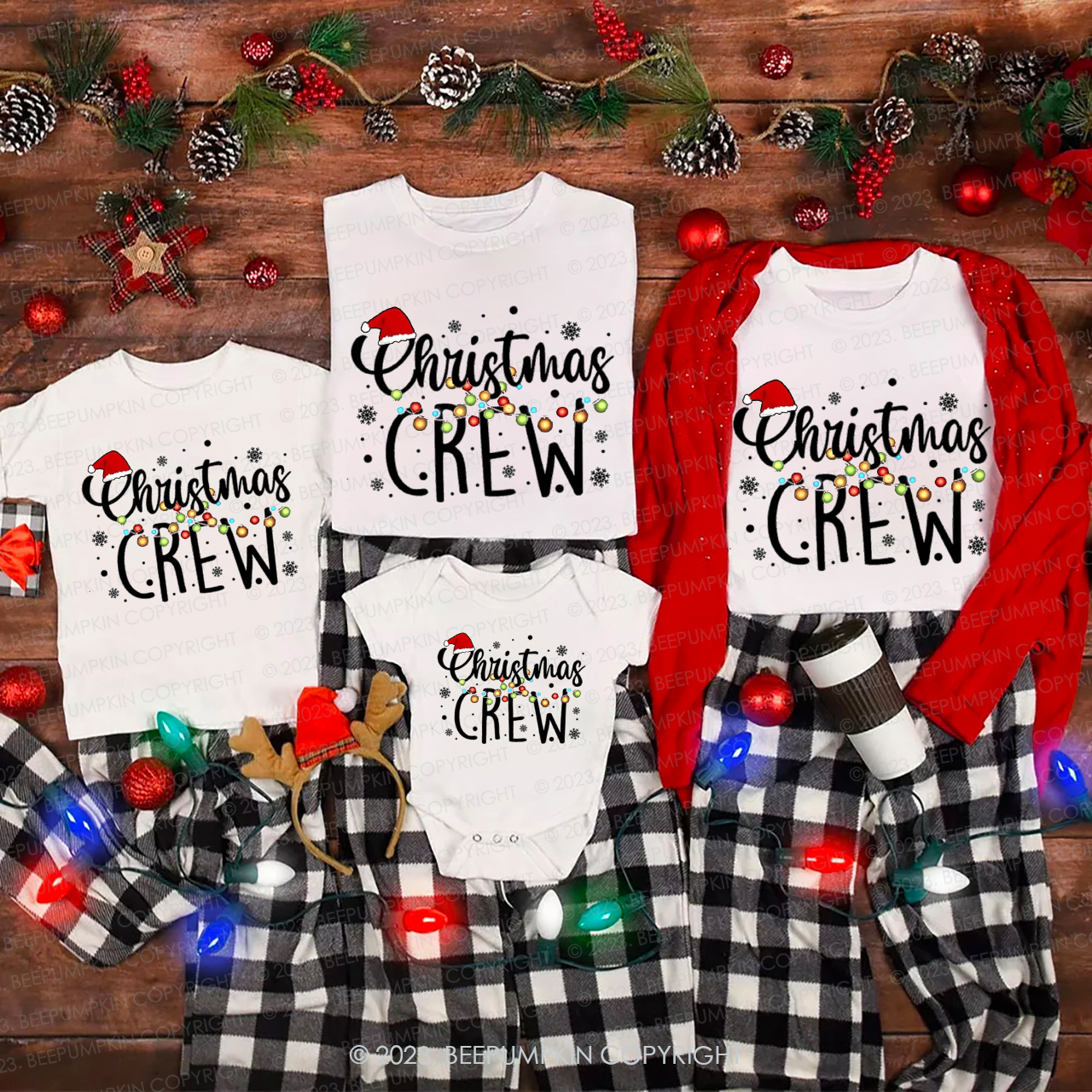 Romantic Christmas Crew With Snow Shirt For Family Beepumpkin