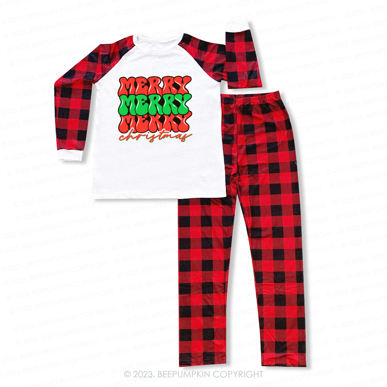 Merry Christmas Happy Christmas Matching Pajamas For Family Beepumpkin