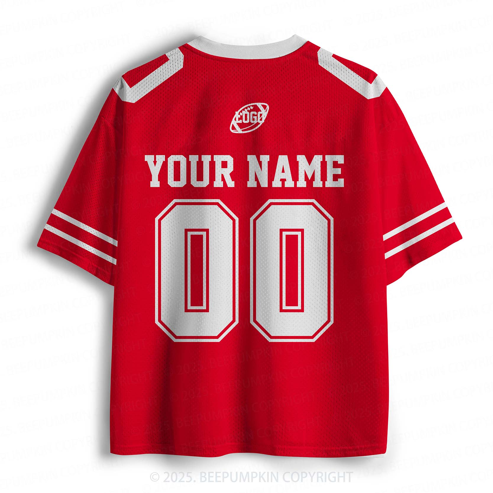 Personalized Team Name & Number Red Adult Sport Jersey Beepumpkin