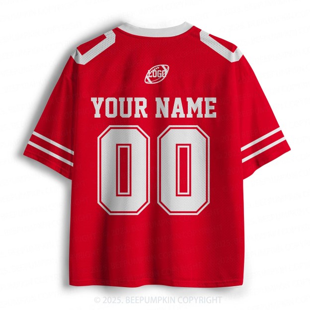 Personalized Team Name & Number Red Adult Sport Jersey Beepumpkin