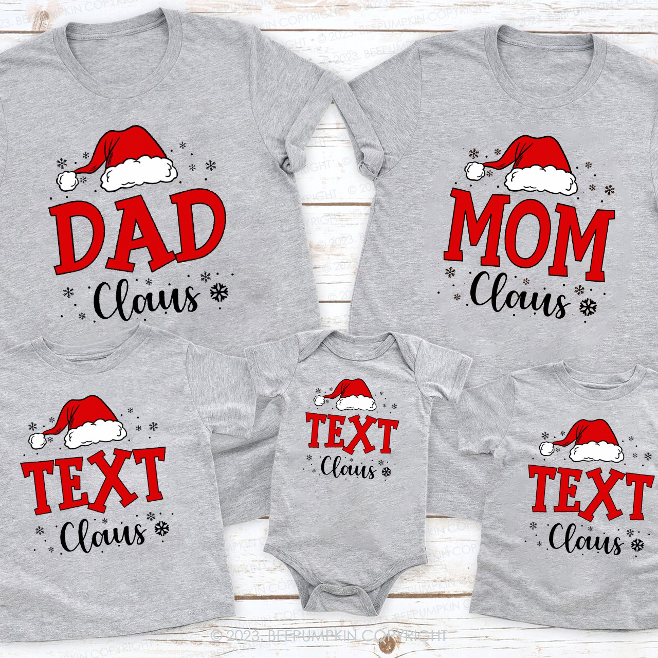 Custom Family Santa Claus Christmas Party Tees Beepumpkin