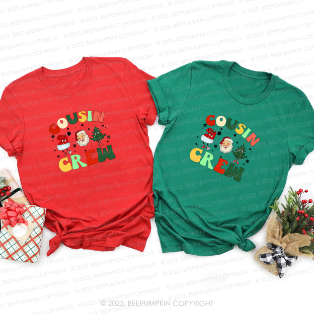 Cousin Crew Funny Christmas Family Matching T-Shirts Beepumpkin