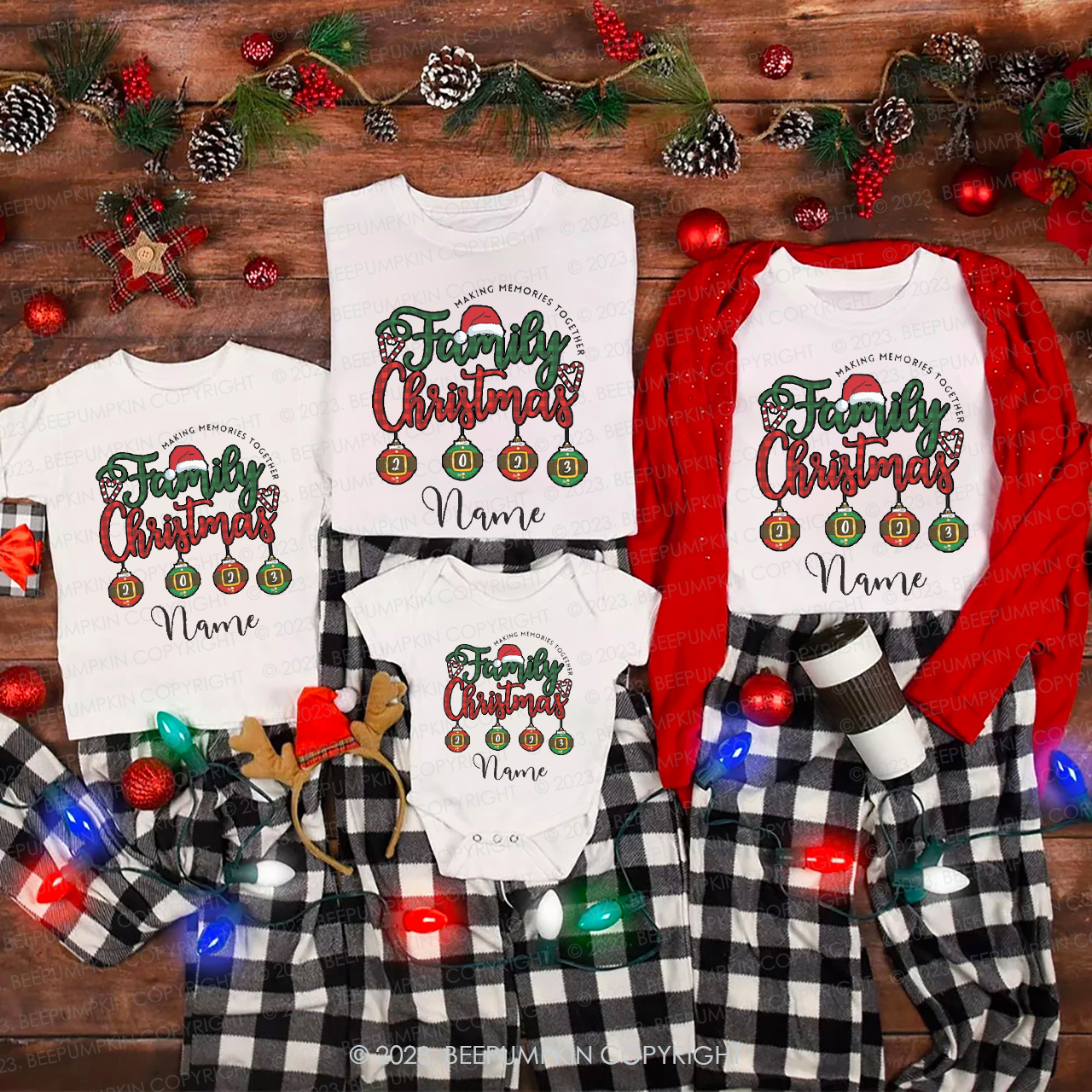 Custom Family Christmas 2023 Matching Shirts Beepumpkin 